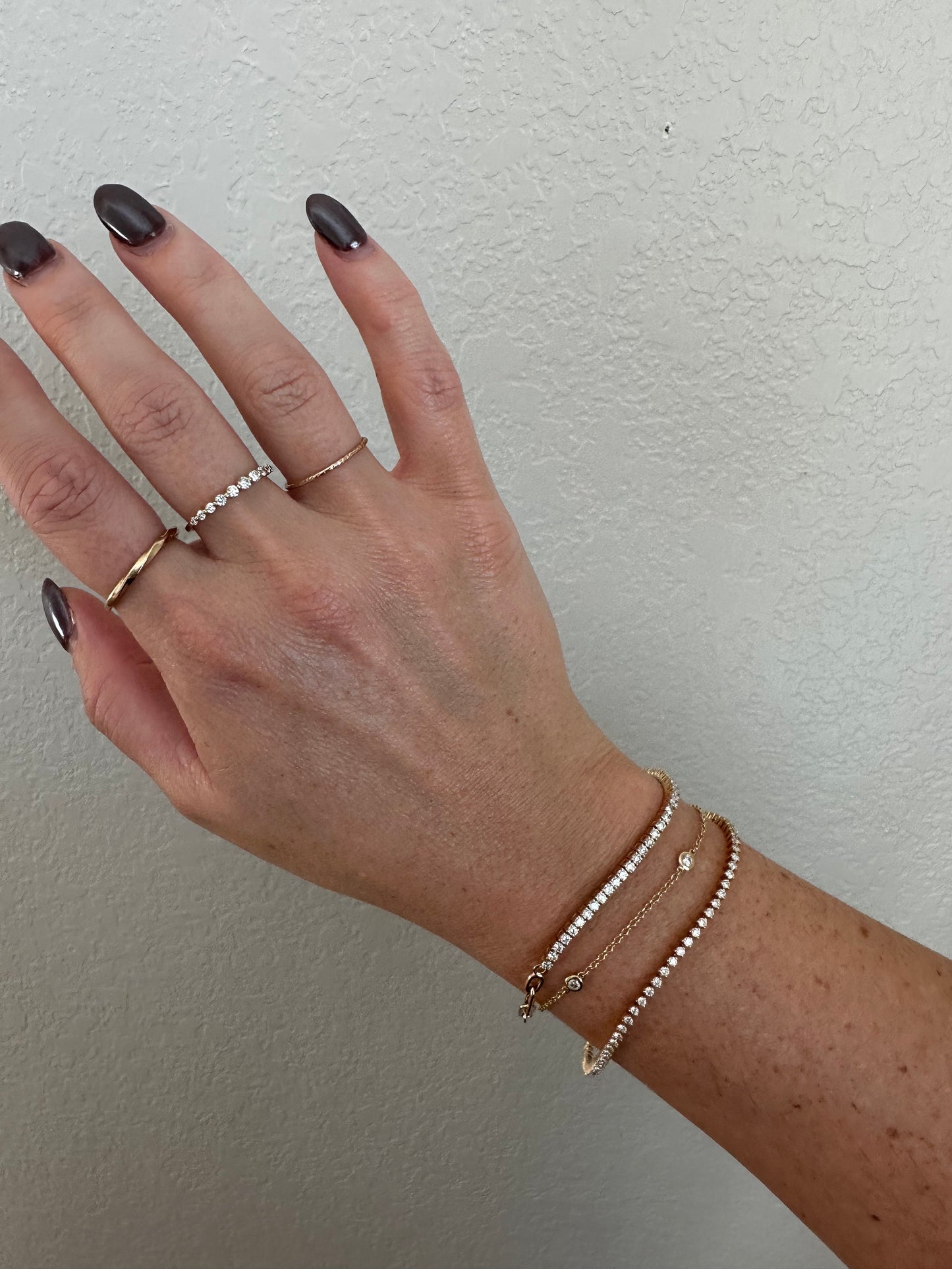 Half & Half Paperclip Tennis Bracelet