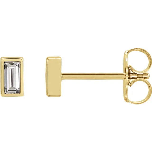 Baguette Diamond Studs
