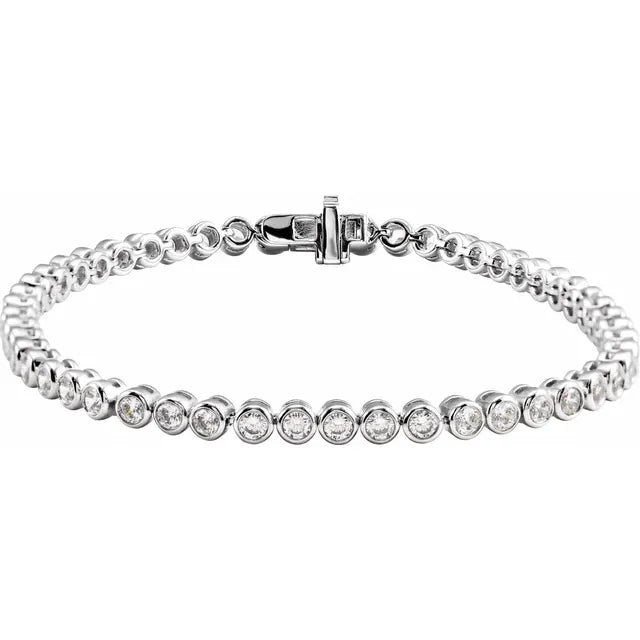 3 1/2 CTW Bezel Diamond Tennis Bracelet