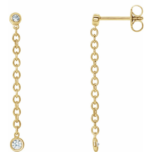 Chain Earrings with Diamonds