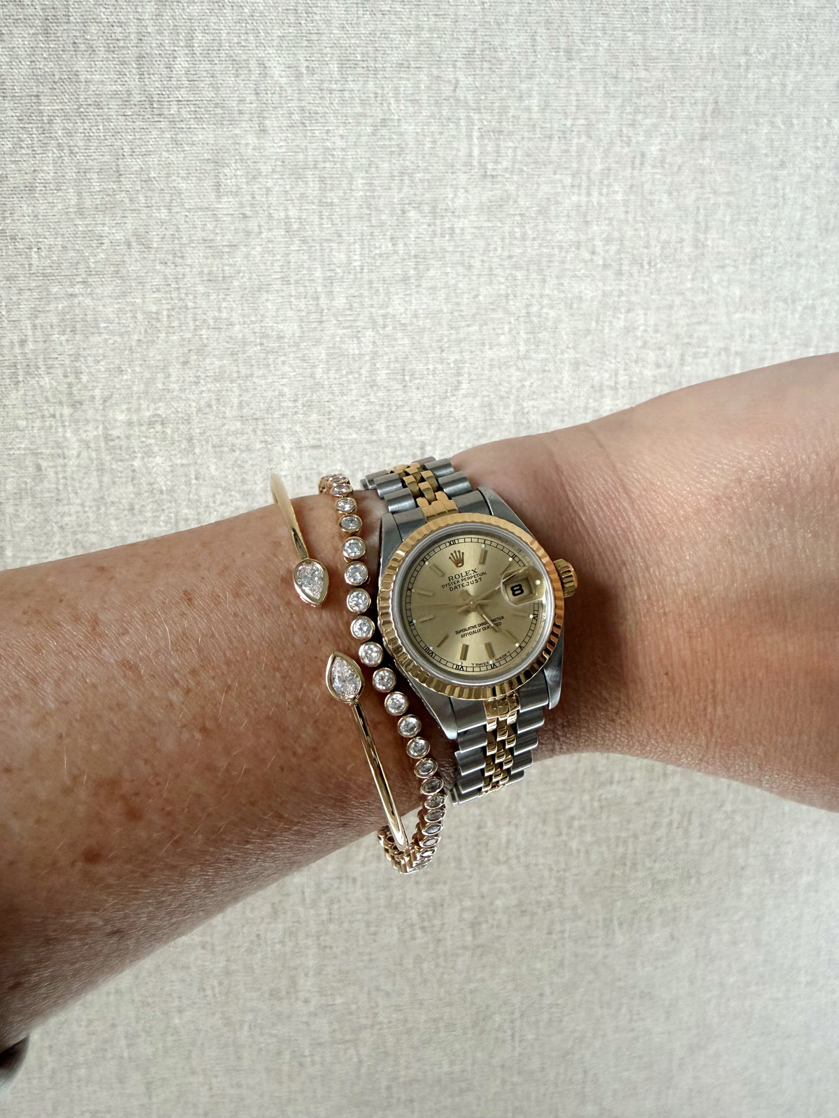 3 1/2 CTW Bezel Diamond Tennis Bracelet
