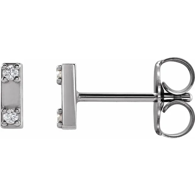 Diamond Bar Earrings