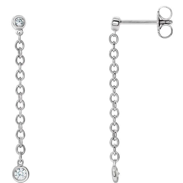 Chain Earrings with Diamonds